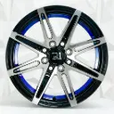 RIN 14X6.5 4-100/108 R1 SPORT 5314 BLACK MACHINE FACE BLUE LINE ET25 CB73.1