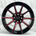 RIN 17X8 4-100 R1 SPORT QC1675 BLACK MACHINE RED FACE ET25 CB73.1