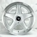 RIN 17X8.5 4-100/114.3 R1 SPORT QC1885 SILVER MACHINE LIP ET20 CB73.1